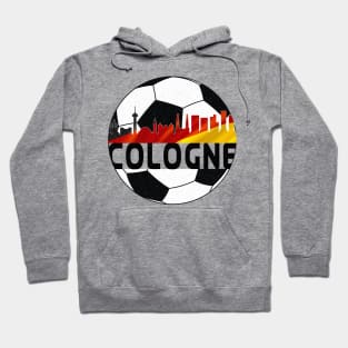 Cologne Germany Euro 2024 football—Black text Hoodie
